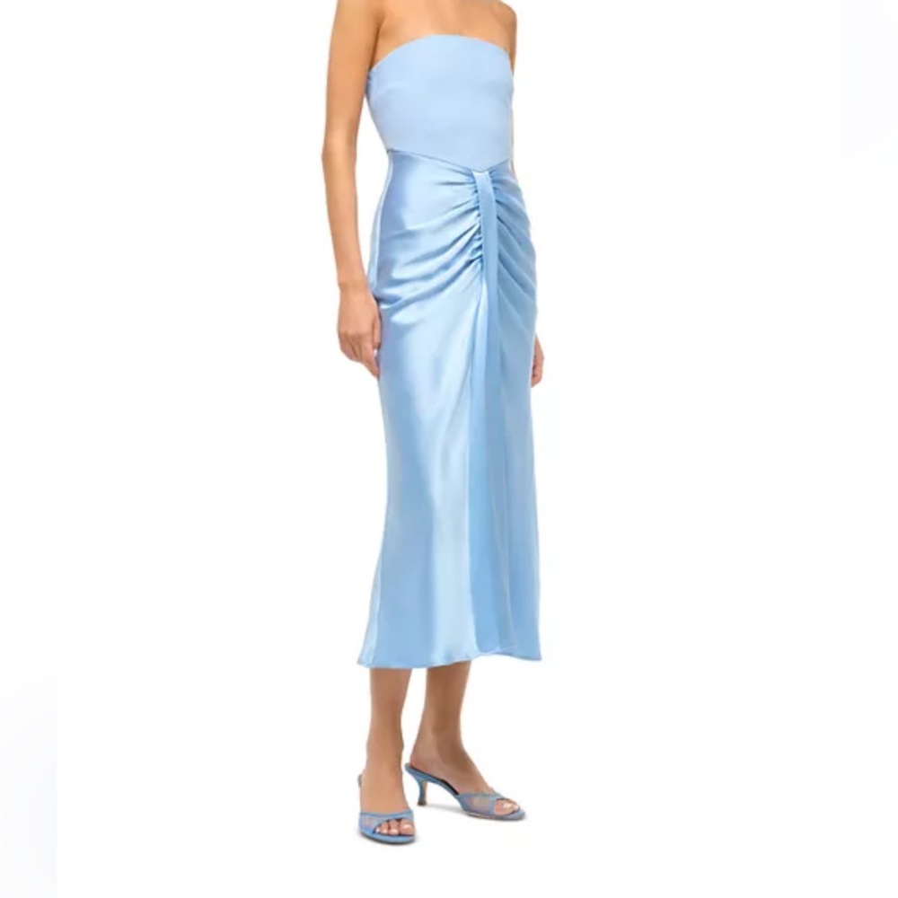 Brand New with tags - STAUD
Wayfaring Mixed Media Dress - Size 6 - Azure